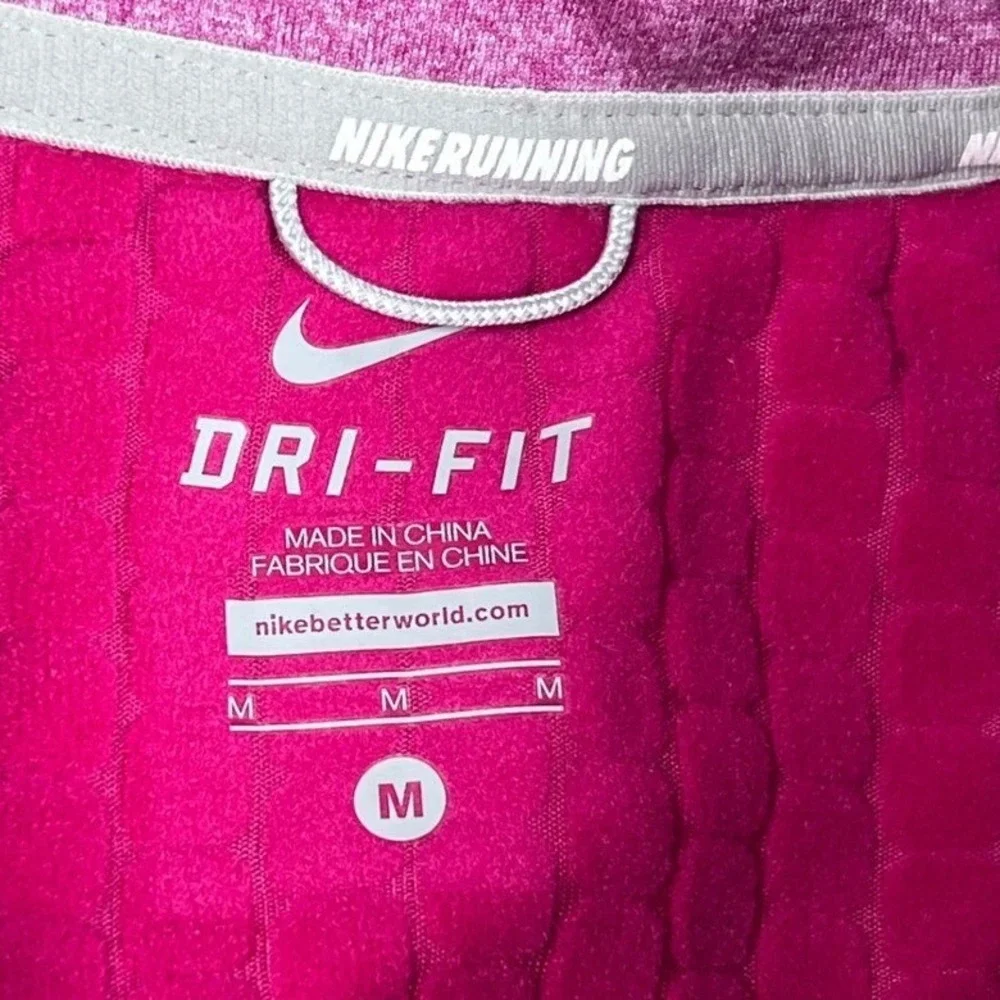 Nike Dri-FIT Running Half Zip‎ Pullover Top Pink Women's M Retro Neck Cold